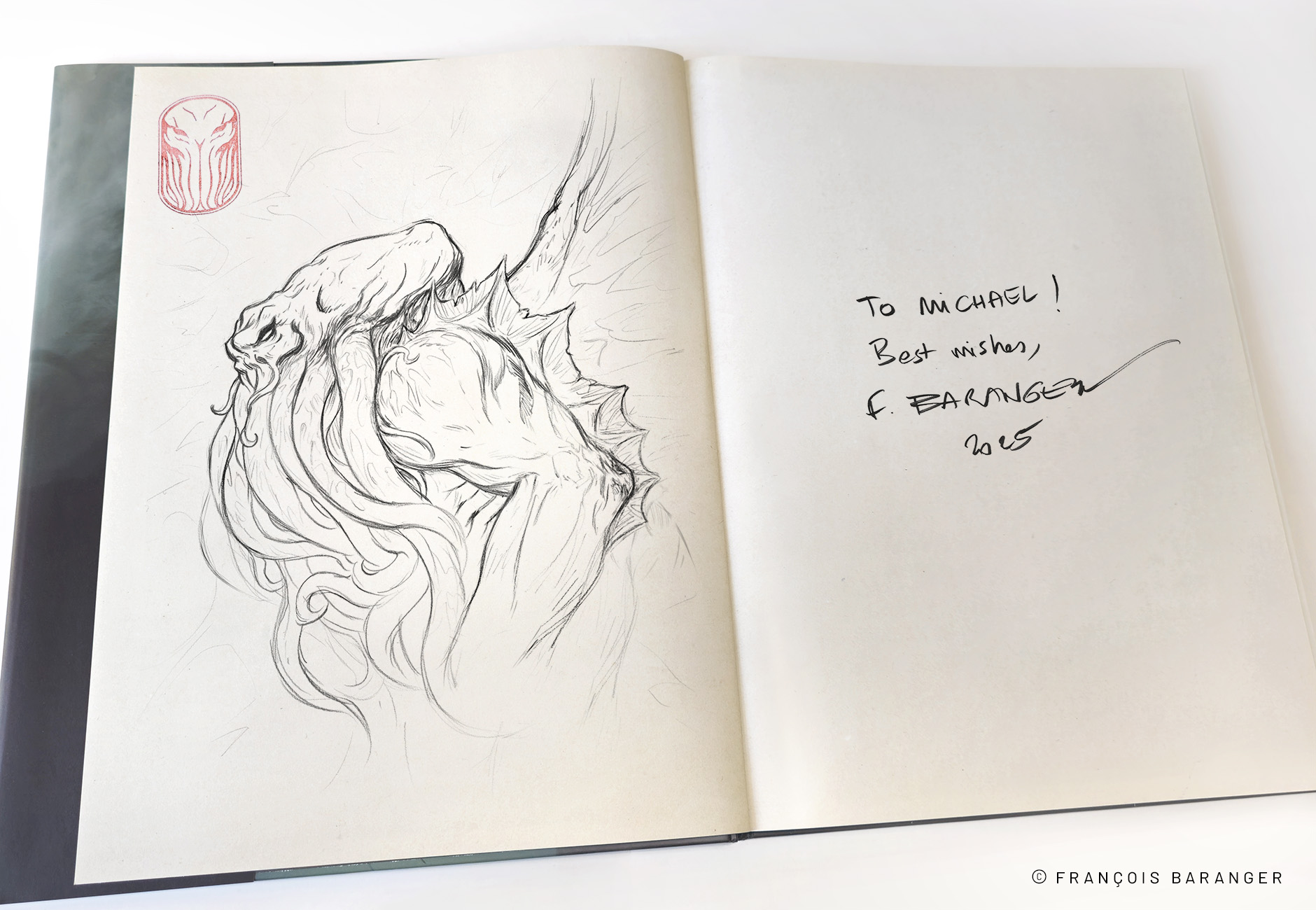 Signed books - Drawing 1-A - book - Cthulhu profile
