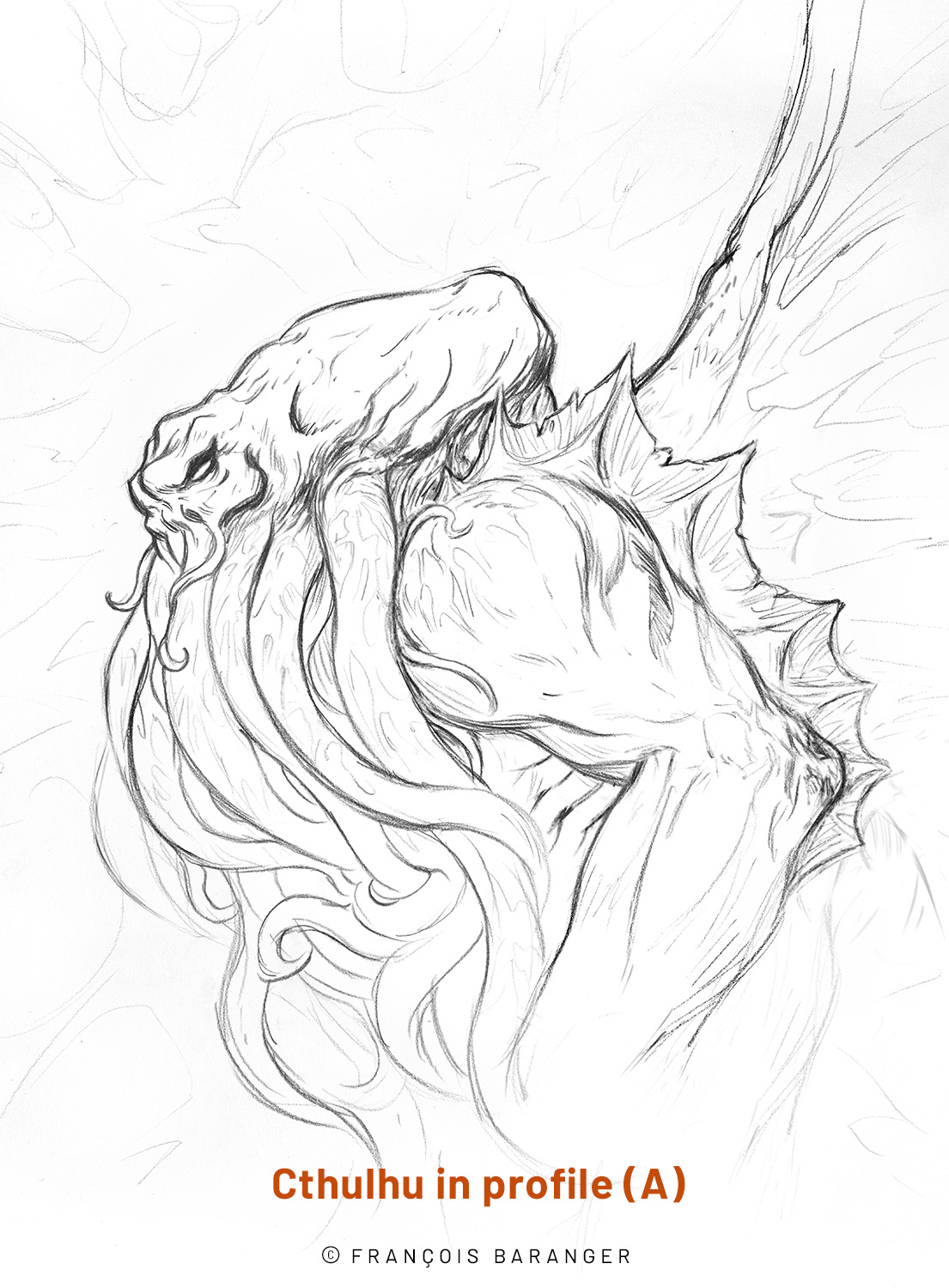 Signed books - Drawing 1-A - full - Cthulhu profile